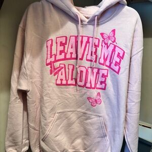 Rue21 Pink Hoodie with Bold Text and Butterfly Design